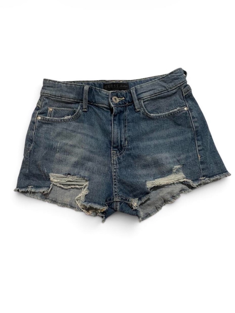 GUESS Women's Distressed Ripped Denim Cutoff Shorts Size 26